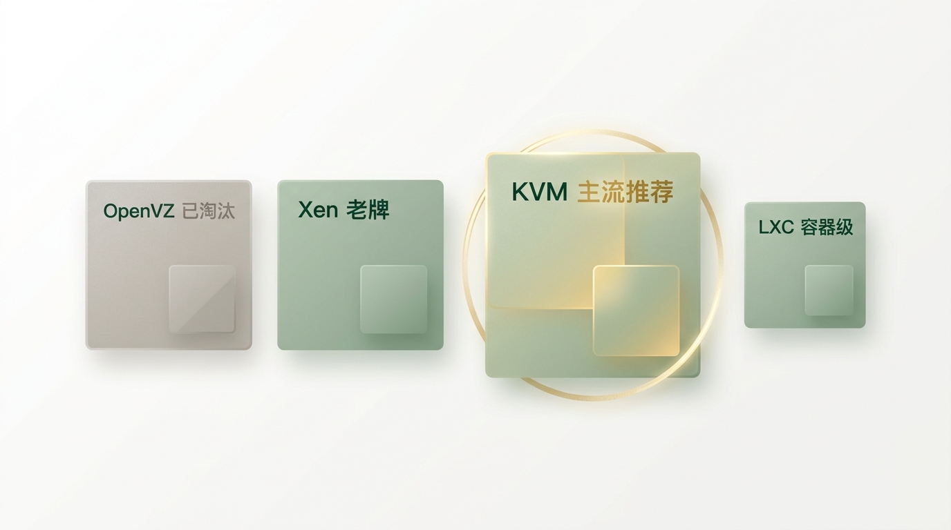 虚拟化技术对比:KVM 主流推荐